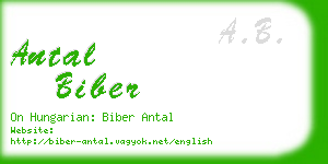 antal biber business card